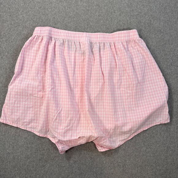 Bird Dog Bay Boxer Shorts Size XL Pink Gingham Elastic Waist Cotton Lounge - Picture 6 of 6